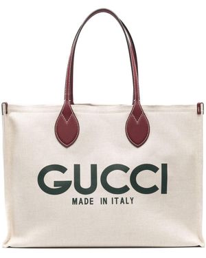 Gucci Large -Print Tote Bag - Natural