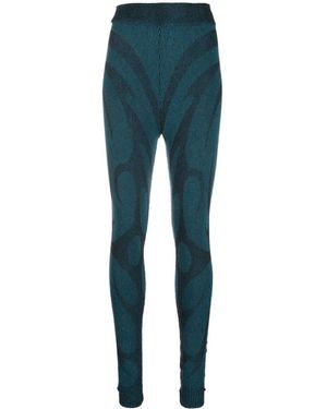 PAOLINA RUSSO Legging En Maille Nervurée - Bleu