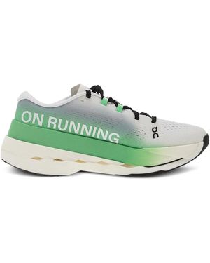 On Shoes Cloudboom Max Logo-Print Trainers - Green
