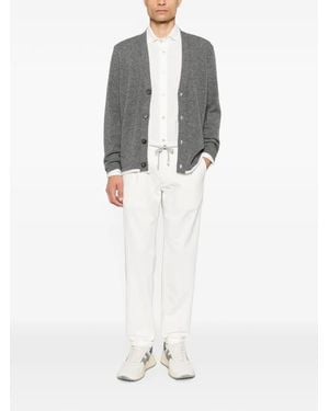 Eleventy Piqué Long-Sleeve Shirt - White
