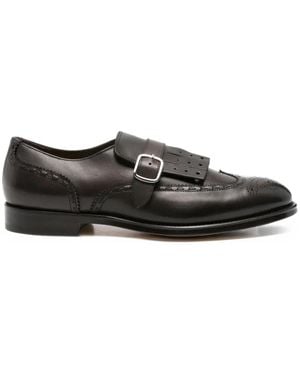 Doucal's Fringe Monk Shoes - Black