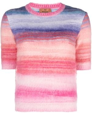 Missoni Brushed-Effect Wool-Blend Top - Pink