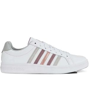 K-swiss Court Tiebreak Striped Leather Trainers - White