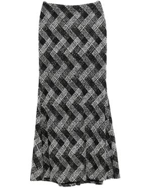 Elie Saab Chevron Skirt - グレー