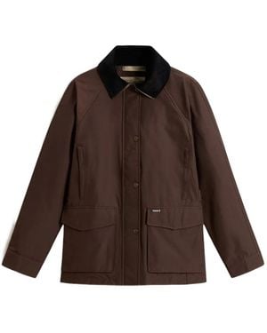 Woolrich Velvet-Collar Cotton Jacket - Brown