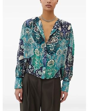 Maria Cher Lugo Mia Floral-Print Shirt - Blue
