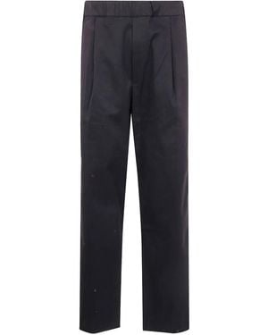 Laneus Logo-Embroidered Pants - Blue