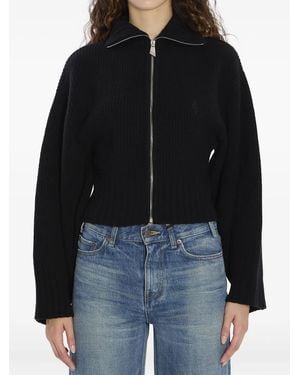 The Attico Gerippter Cardigan mit Reißverschluss - Schwarz