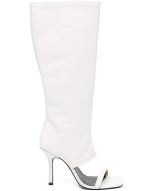 Patrizia Pepe Leather Heeled Sandals - White
