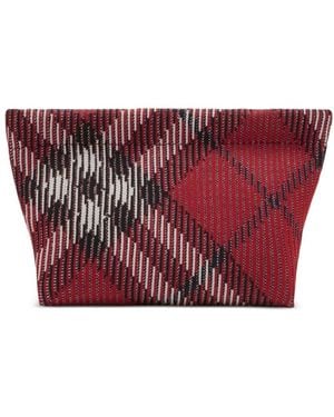 Burberry Pochette À Carreaux - Rouge