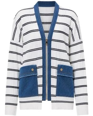 Liu Jo Cardigan À Rayures - Bleu