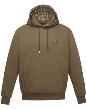 MCM Ponte Hoodie mit Logo-Patch - Grün