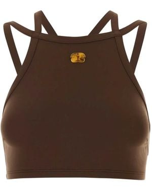 Blazé Milano Neely Logo-Plaque Bikini Top - Brown
