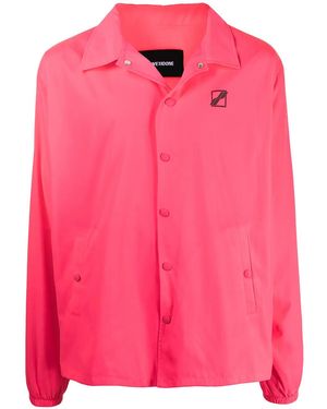 we11done Logo-Print Shirt Jacket - Pink