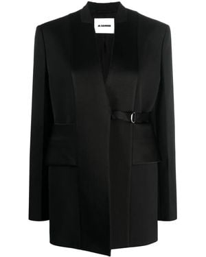 Jil Sander アシンメトリー ジャケット - ブラック