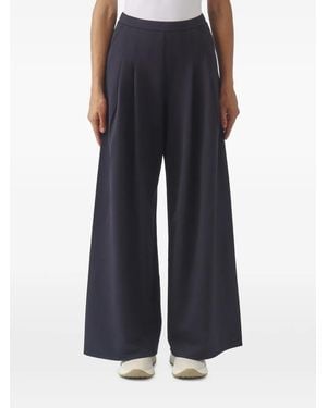 Max Mara Pantalon Palazzo À Design Plissé - Black