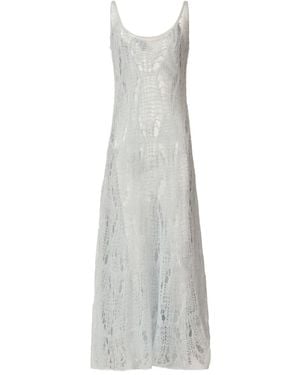 Fabiana Filippi Openwork Knit Maxi Dress - White