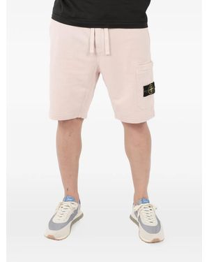 Stone Island Patch-Pocket Shorts - Natural