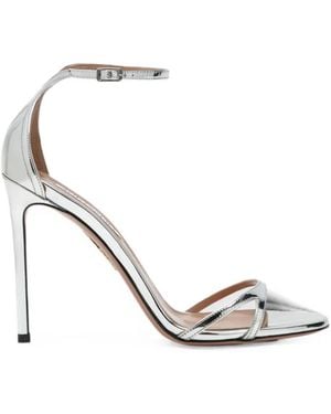 Aquazzura Nuda Metallic-Effect Sandals - White