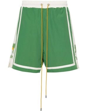 Rhude Colourblock Track Shorts - Green