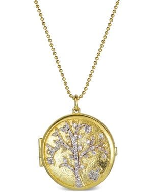 Tanya Farah Tree Of Life Diamond Locket Necklace - Metallic