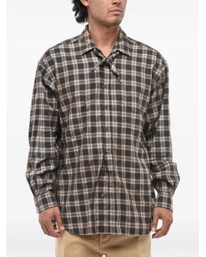 DSquared² Checked Cotton Shirt - Gray