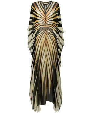 Roberto Cavalli Silk Kaftan Dress - Green