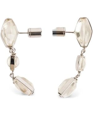 Jil Sander Pendientes Con Detalles De Cristales - Blanco