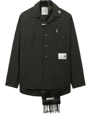 Maison Mihara Yasuhiro Scarf-Detail Shirt - Black