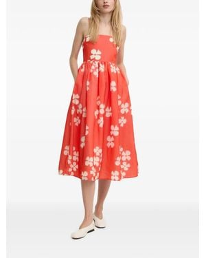 Stine Goya Yanina Midikleid mit Blumen-Print - Rot
