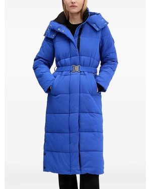 Desigual Hooded-Neckline Padded Coat - Blue