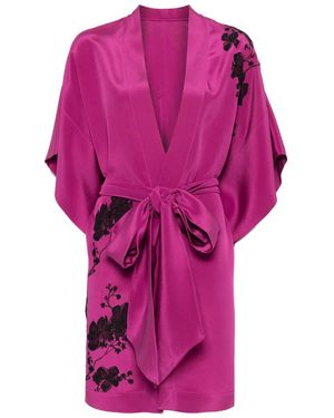 Carine Gilson Lace-Detail Satin Robin - Pink