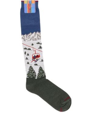 Gallo Chairlift-Pattern Socks - Blue
