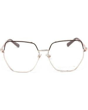 Philipp Plein Geometric-Frame Glasses - Natural