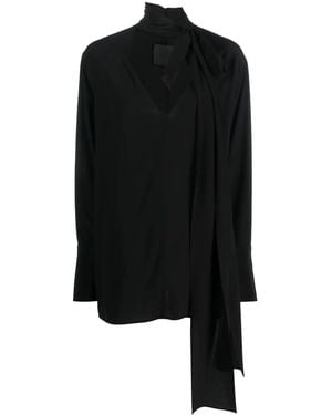 Givenchy Pussy-Bow Silk Blouse - Black