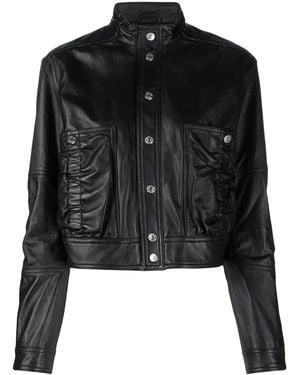 DSquared² Cropped-Jacke Aus Leder - Schwarz