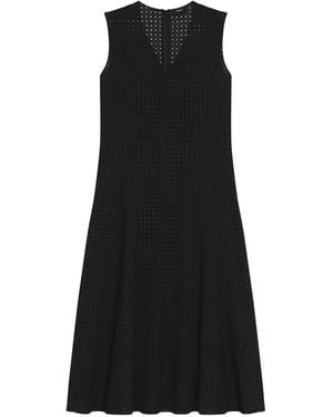 Theory Vestido Midi Con Cuello En V - Negro