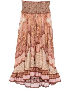 Zimmermann Wanderlust Paisley-print Midi Skirt - Brown
