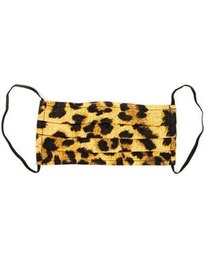 ARIZONA LOVE Bandana Leopard-Print Pleated Face Mask - Metallic