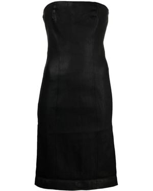 Ludovic de Saint Sernin Strapless Leather Minidress - Black