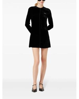 MiuMiu＊Velvet dress ベルベットミニドレス Miu Miu V-neck Organza-trimmed Velvet Minidress – Petite Chérie