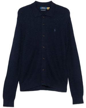 Polo Ralph Lauren Logo-Embroidered Button-Up Cardigan - Blue