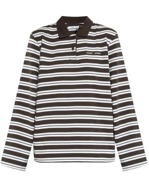 Samsøe & Samsøe Sandover Striped Long-Sleeve Polo Shirt - Black