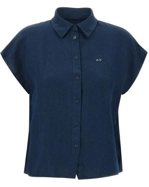 Sun 68 Linen Shirt - Blue