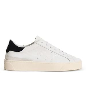 Date Perforated Leather Trainers - White