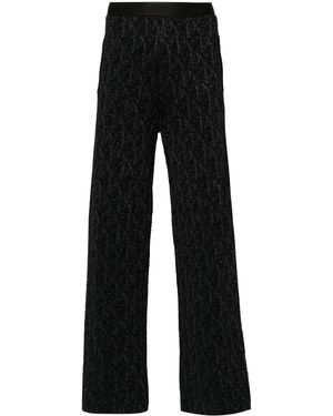 パンツ PALM ANGELS MONOGRAM JACQUARD KNIT TROUSERS Palm Angels Monogram Jacquard Knit Trousers in White | Lyst