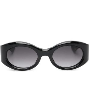 Jacques Marie Mage Gia Oval-Frame Sunglasses - Black
