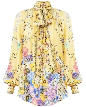 CAMILLA Darling Buds ボウタイ ブラウス - メタリック