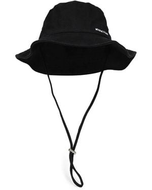 Markgong Logo-Embroidered Drawstring Bucket Hat - Black