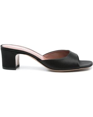 Paris Texas Satin Sandals - Black